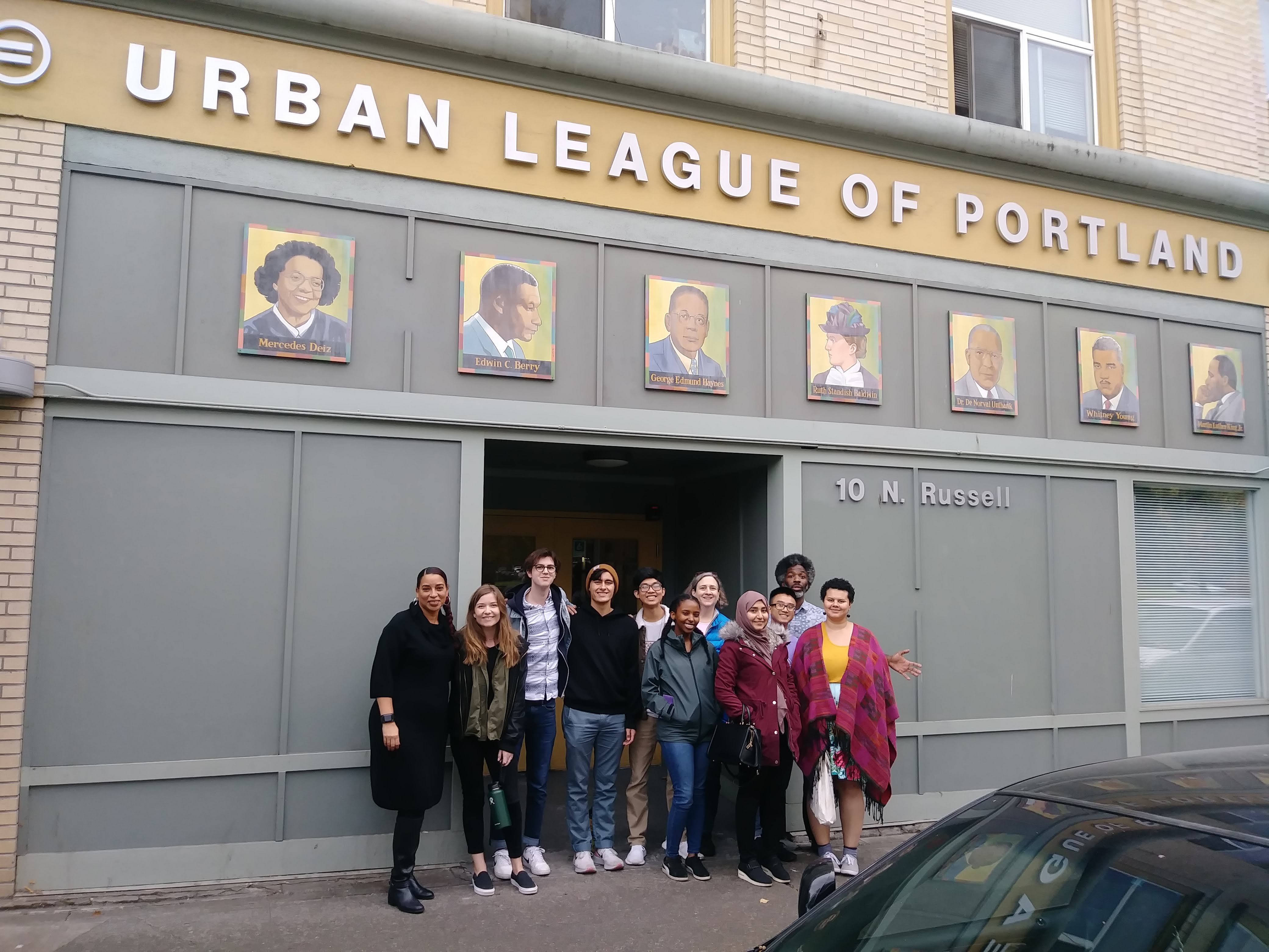 Participants on the North Portland Civil Rights Immersion visit with staff at the Urban League of Oregon.