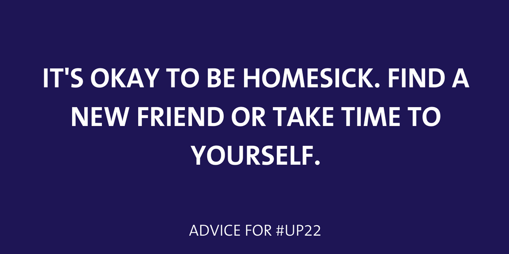 It's okay to be homesick. Find new friends or take time to yourself.