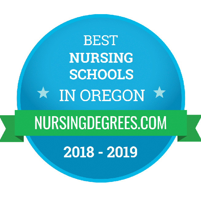 badge reads Best Nursing School in Oregon
