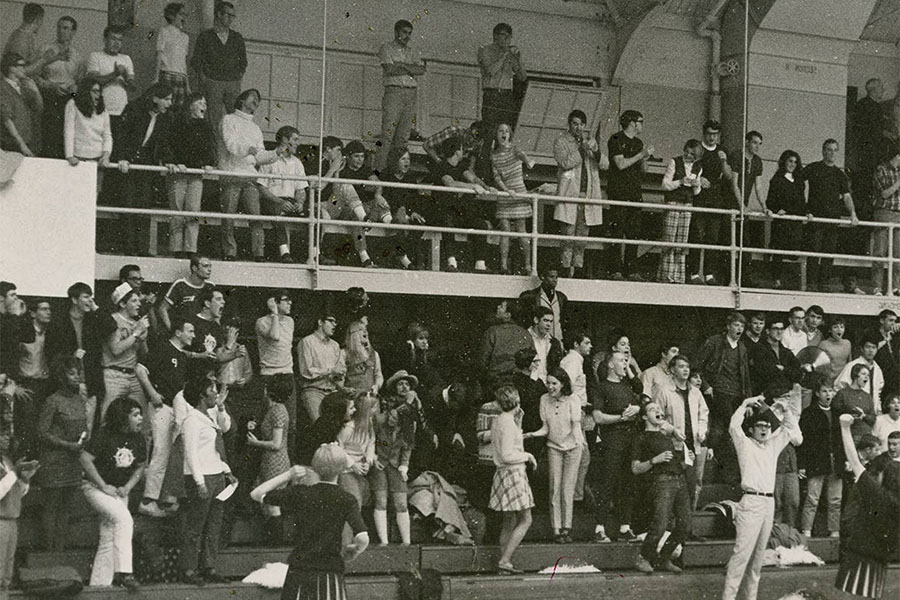 Crowd in Howard Hall, circa 1950s