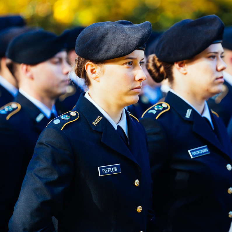 ROTC cadets at Veterans Day ceremony