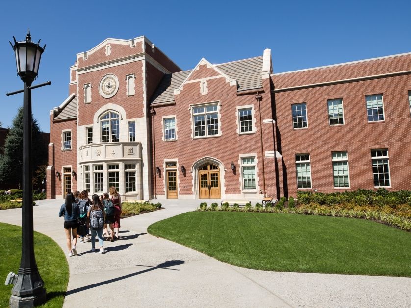 Exterior of the Dundon Berchtold Center Building