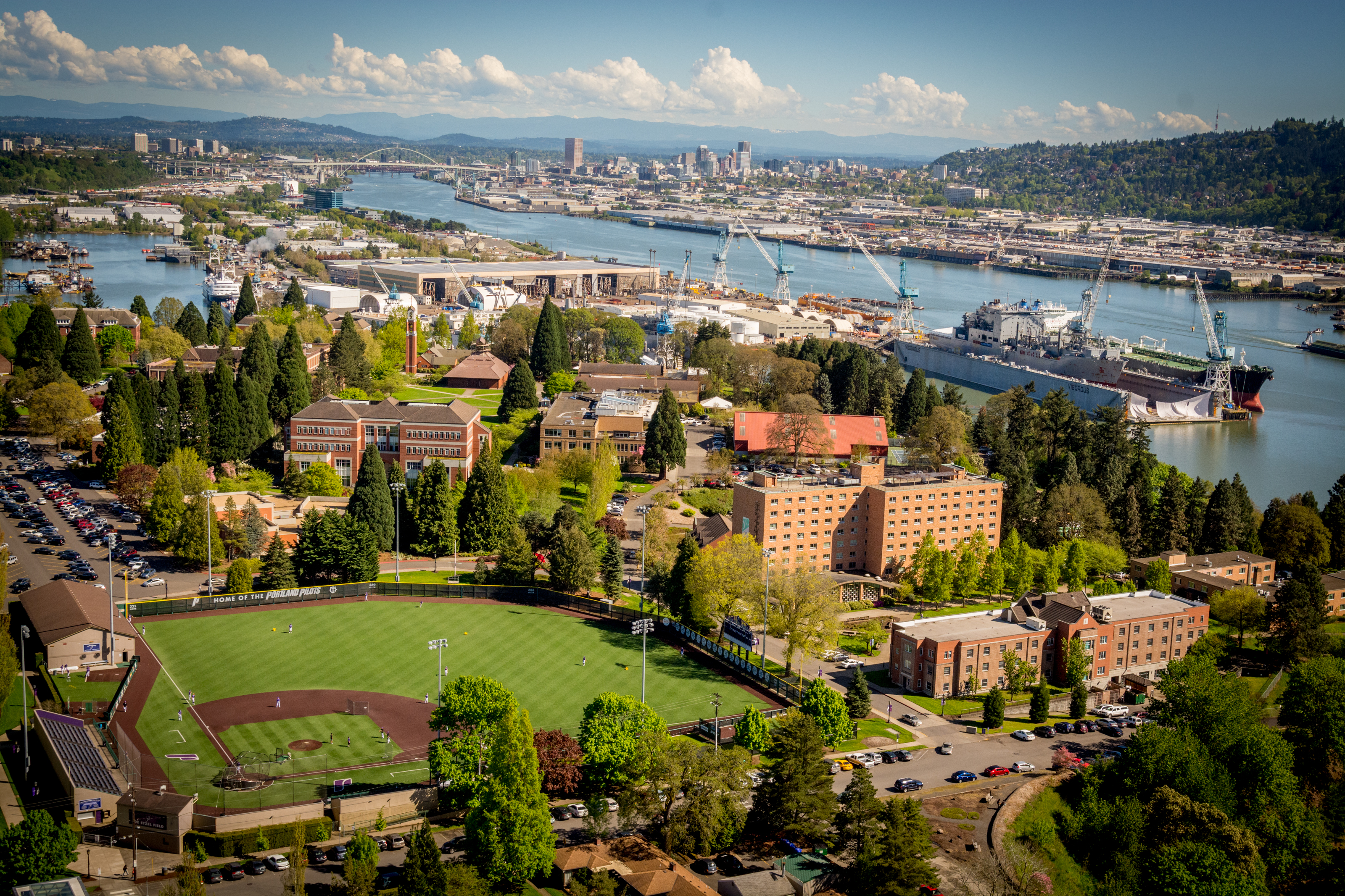 Aerial view of campus
