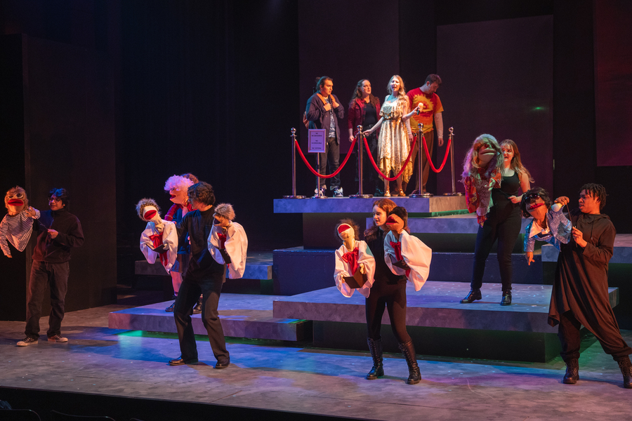 PFA students on stage during a performance of Percy Jackson the Musical