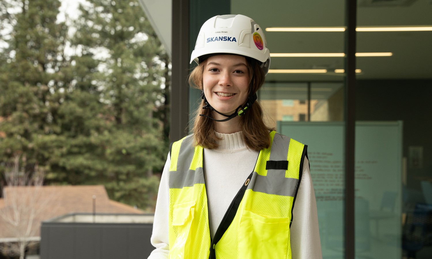 A UP student during her internship with Skanska construction