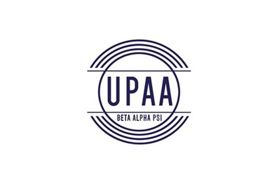 The logo of the UP Accounting Association, which features the text UPAA Delta Alpha Psi enclosed in concentric circles.