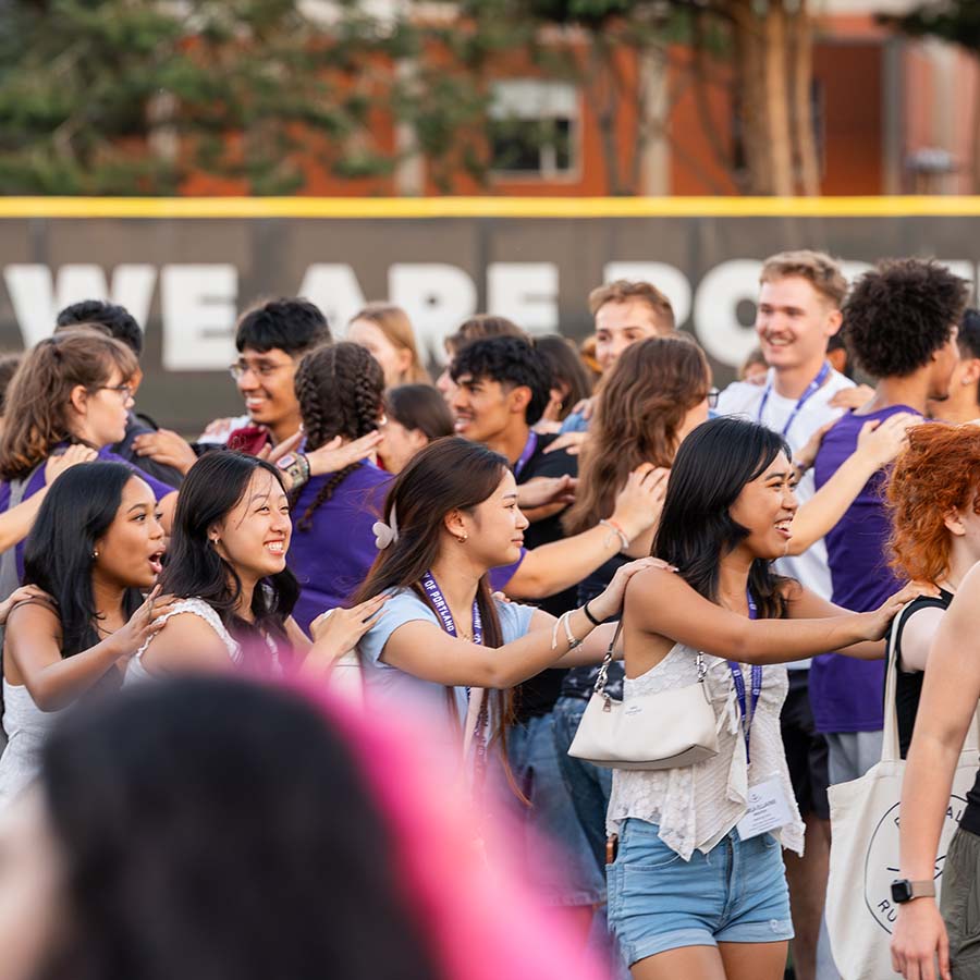 New University of Portland students take part in activities during All Aboard before the start of their first year of school