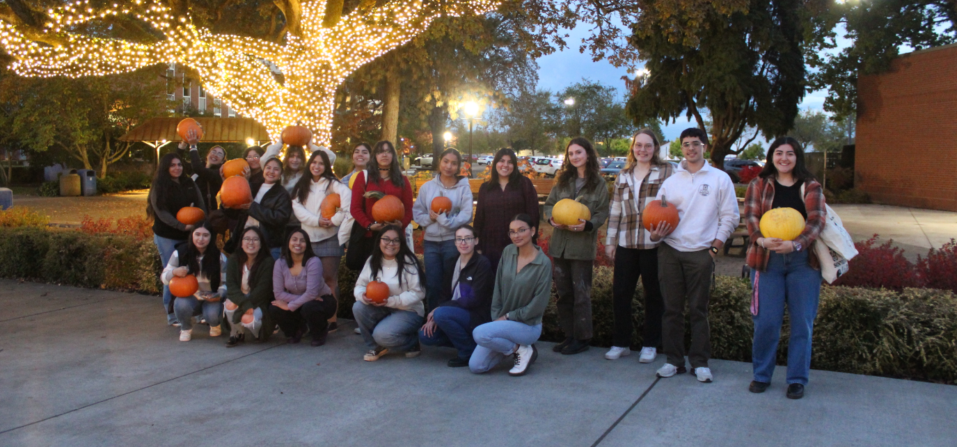 Peer Mentors with Pumpkins