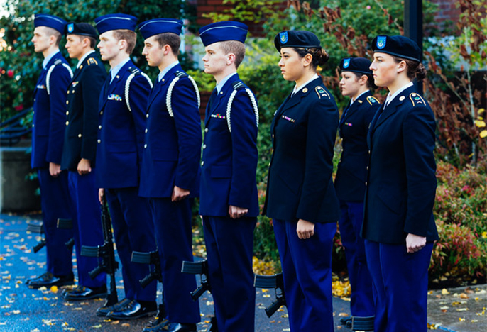 Air Force ROTC students in formation