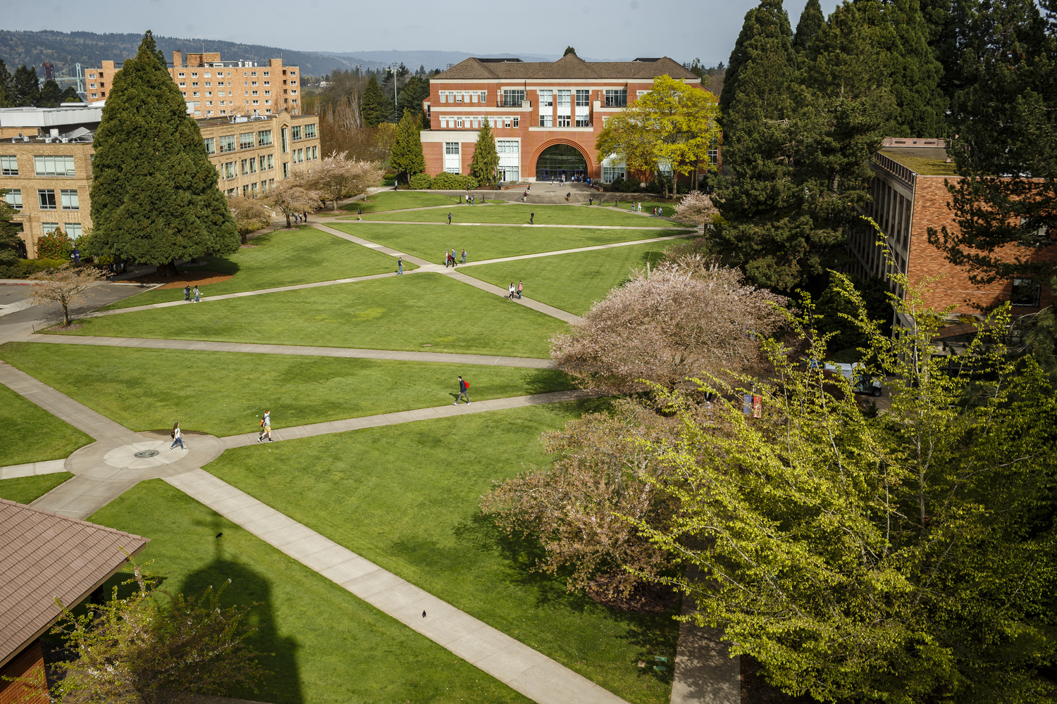 Aerial view of the academic quad