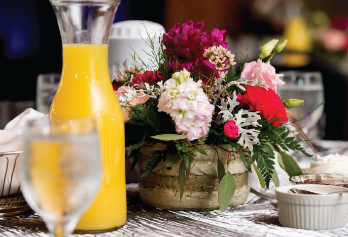 Flowers on table