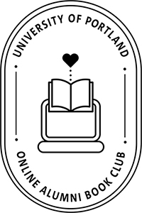 Logo says University of Portland alumni online book club