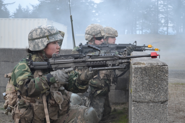 Cadets in firing line at field training exercise