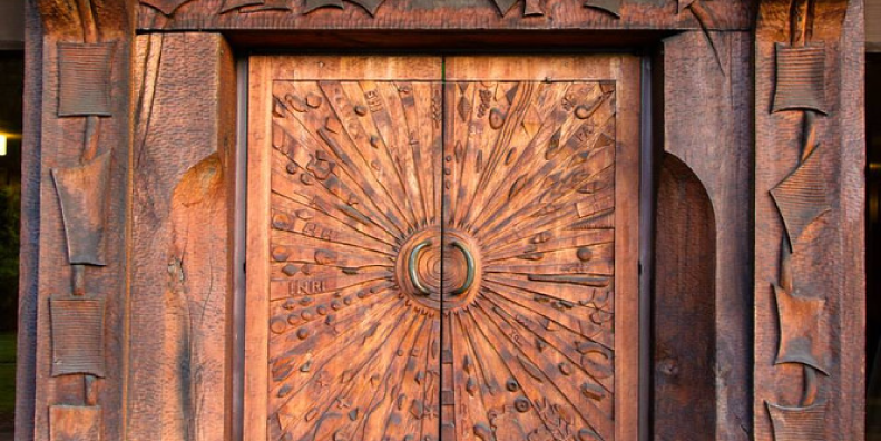 The Wood Carving on the Doors of the Chapel