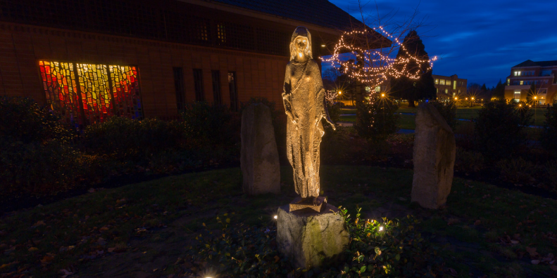 Marian Garden at night