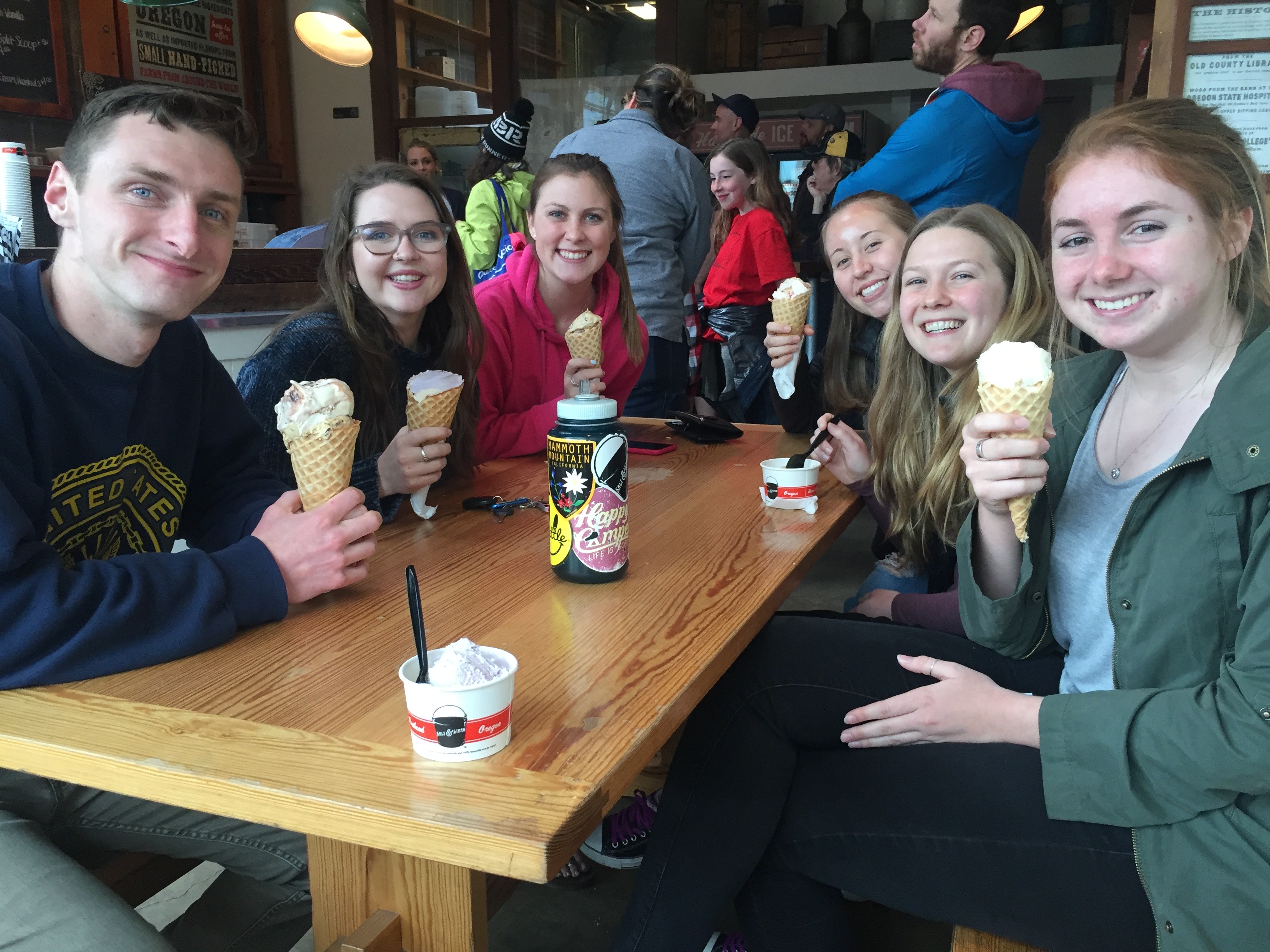 Student members of the Fish community eating ice cream.