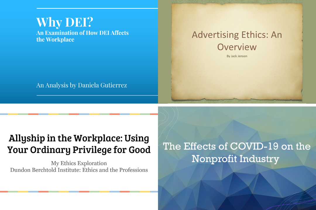 four-screen split of ethics project topics