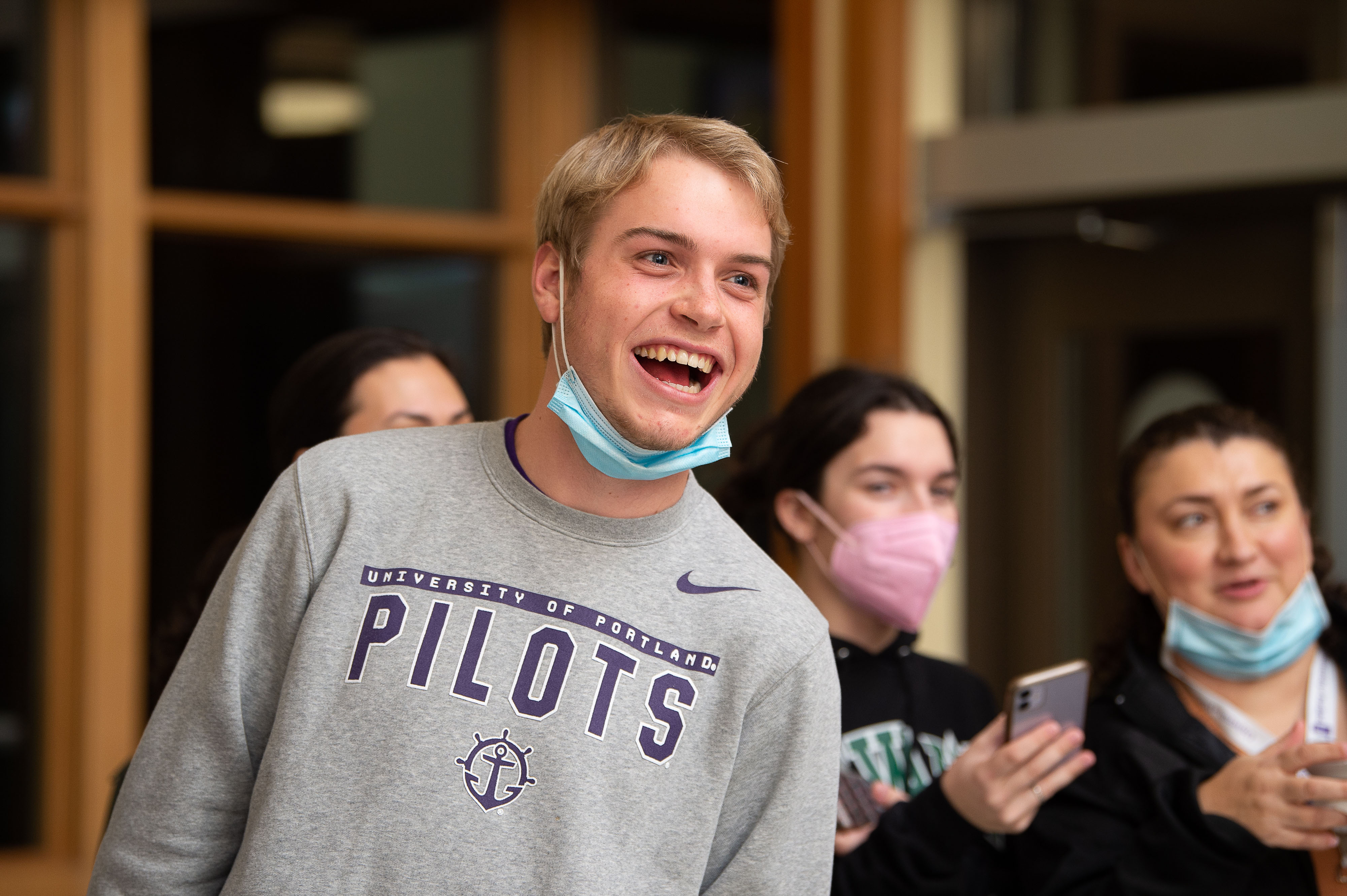 Student laughing