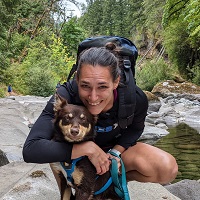 kali abel with dog
