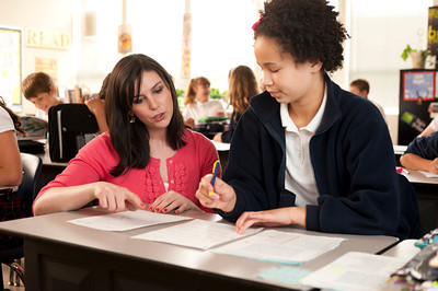 student teacher in classroom