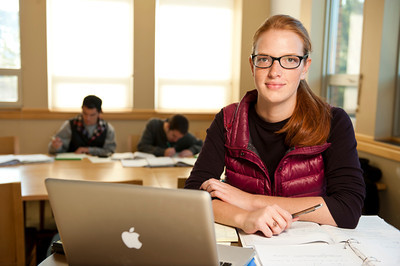 student studying