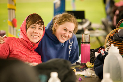 two students smiling at the camera