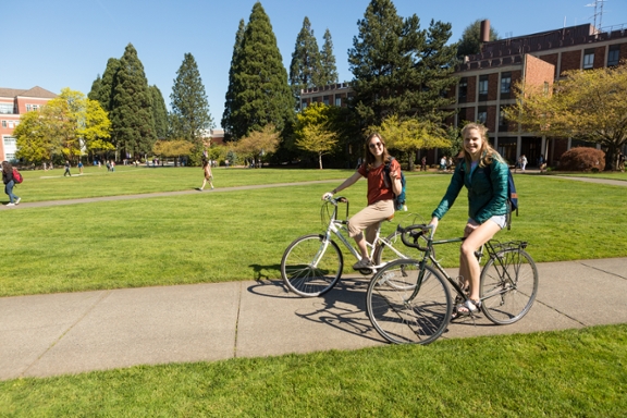 students on bikes