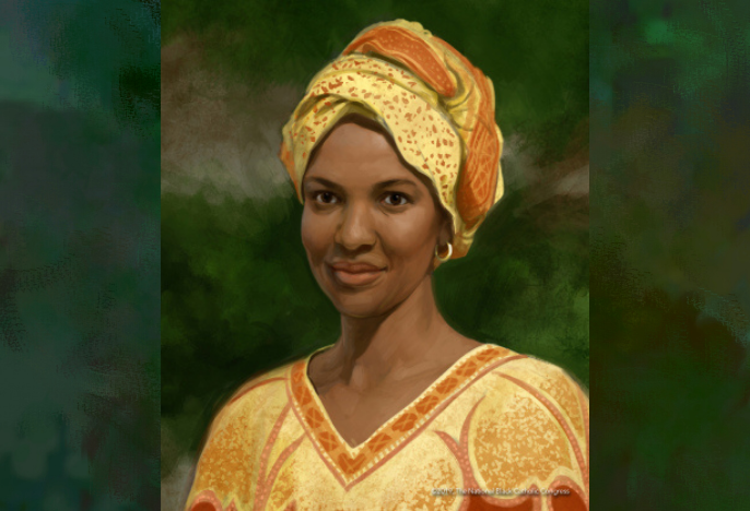 Painting of Sister Thea Bowman with head wrap on