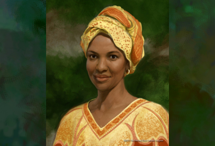 Sister Thea Bowman painted with head scarf