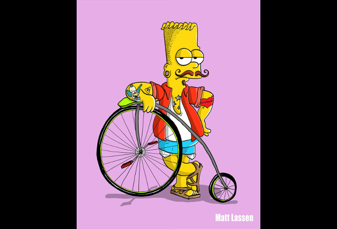 Bart Simpson as hipster by Matt Lassen