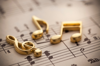 Gold music notes