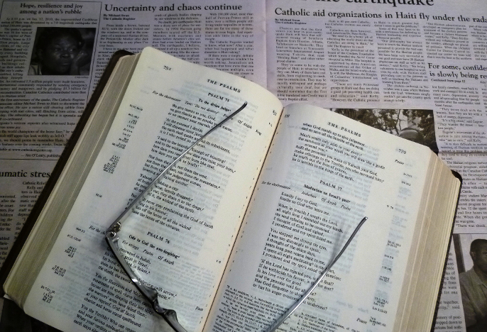 Newspaper and Bible