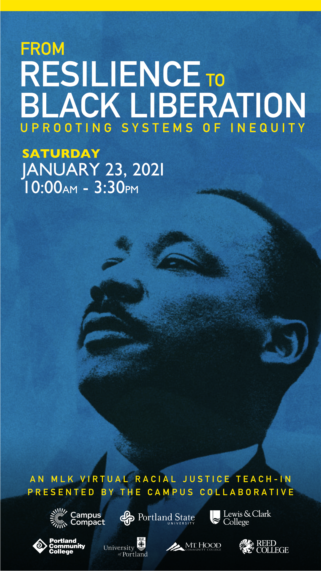Image of MLK with event details overlaid