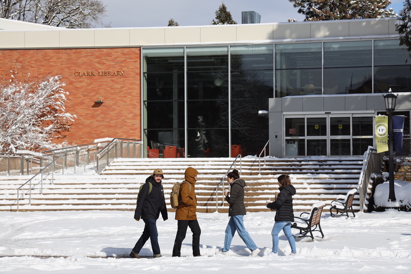 Outside of Library in the Snow