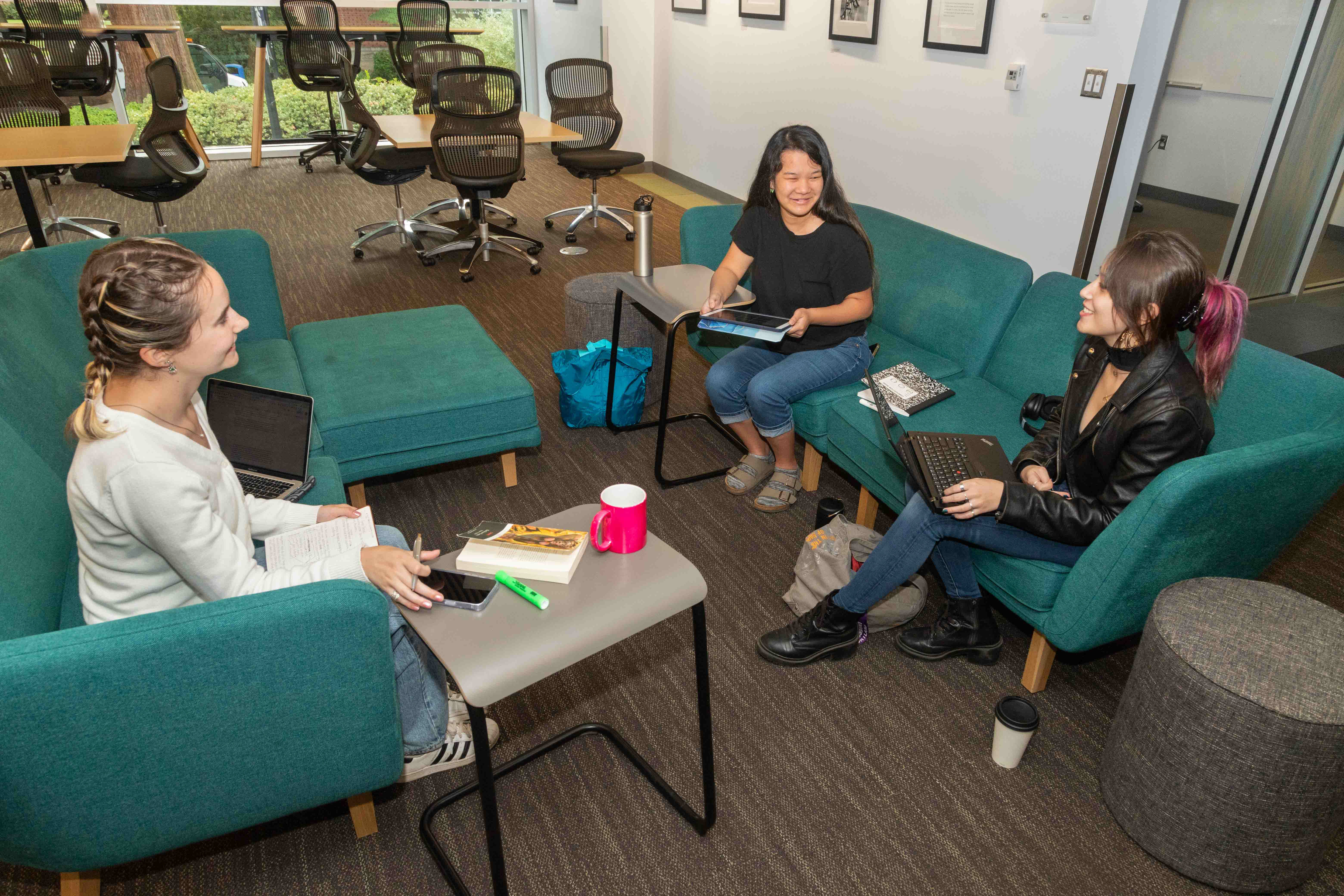 Students in Library Gallery