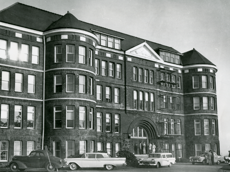 West Hall, 1959, with no ivy