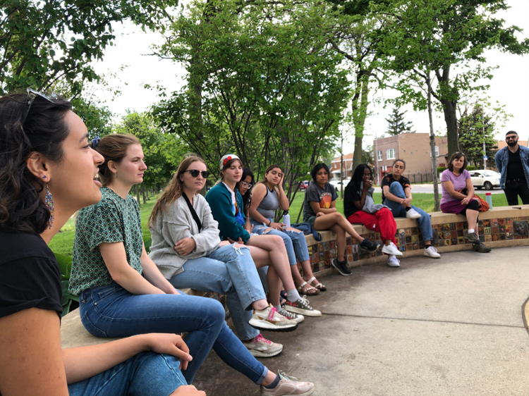 CORE Immersion participants meet with community members in Chicago's Marquette Park