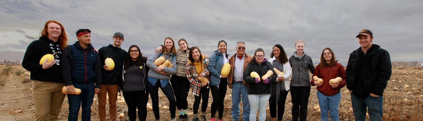 Students on Rural Immersion harvesting produce