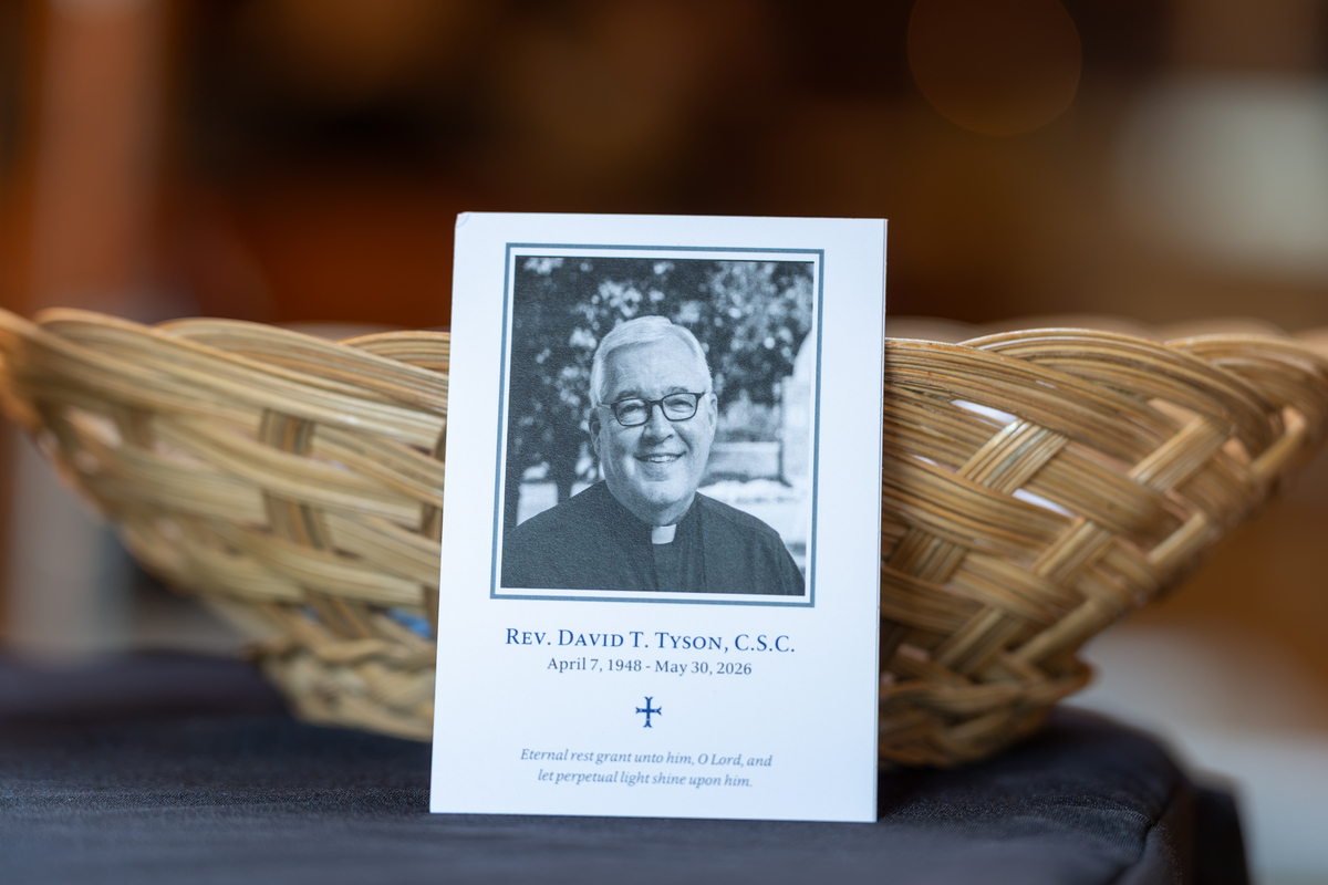 photo of the program handed out at the mass with picture of Rev. David Tyson
