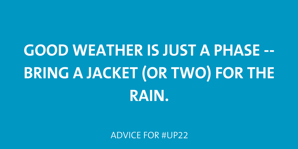 Good weather is just a phase. Bring a jacket (or two) for the rain. 