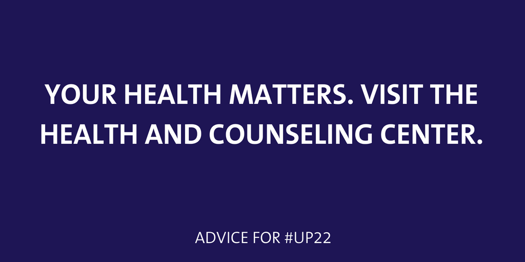 Your health matter. Visit the Health and Counseling Center. 