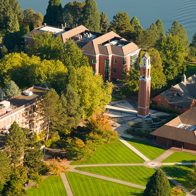 University of Portland campus from above