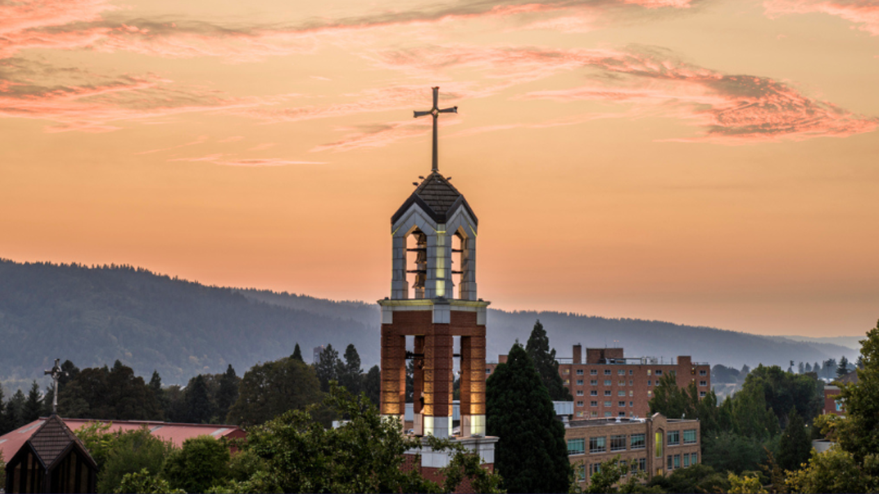 The UP belltower at sunset