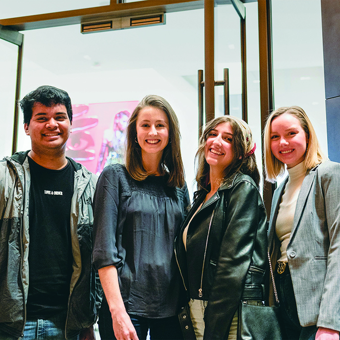 UP students with alumna Clare Duffy in New York