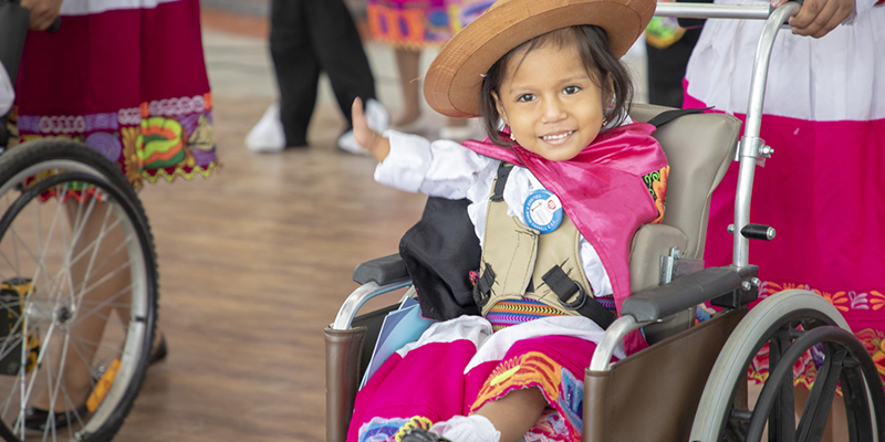 photo of small child in wheelchair