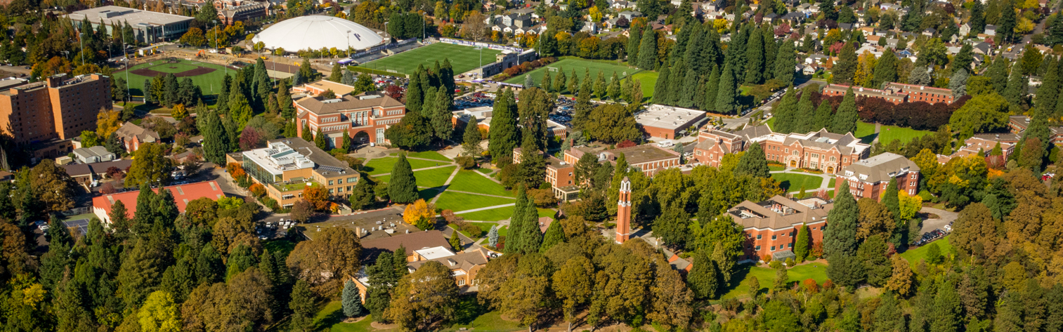 University of Portland campus from above