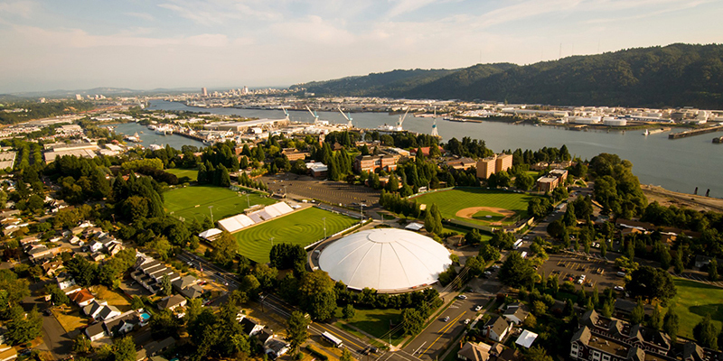 aerial of campus