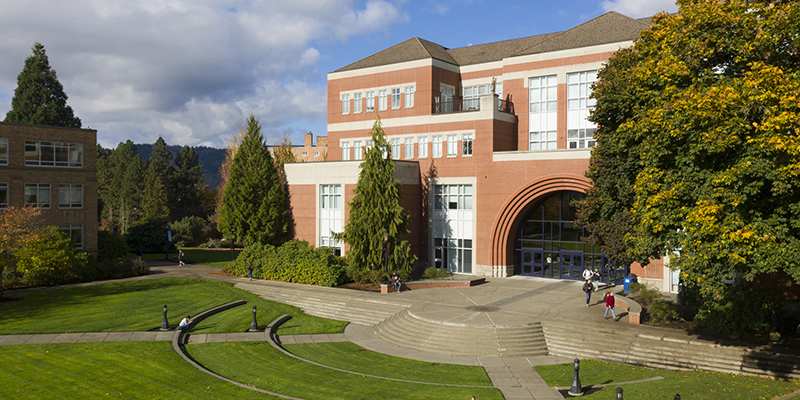 Exterior of Franz Hall on University of Portland campus