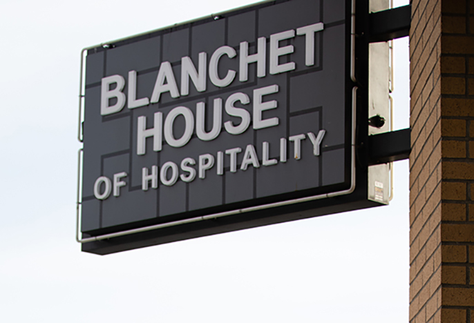 Blanchet House of Hospitality sign