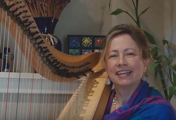 Maureen Briare with harp